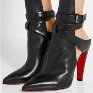 CHRISTIAN LOUBOUTIN LEATHER POINTIPIK 85 BOOTIES